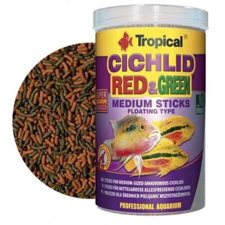 tropical cichlid red green medium sticks pokarm dla srednich pielegnic