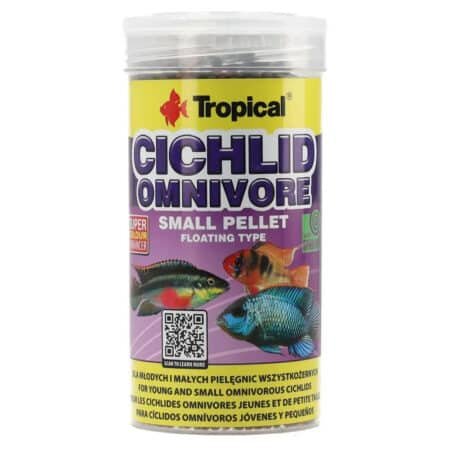 Tropical Cichlid Omnivore Small Pellet – Balanced Floating Pellets for Omnivorous Cichlids